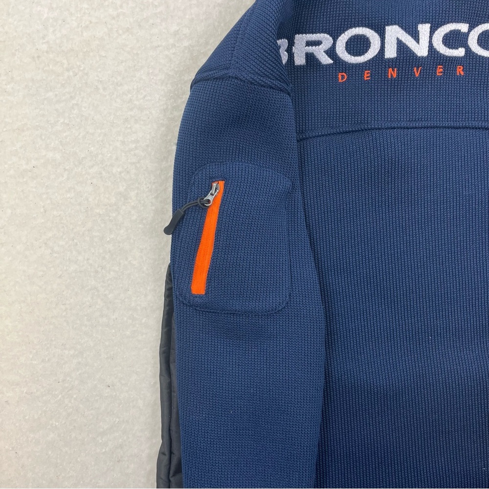 NFL Denver Broncos Boys Navy 1/4 Zip Hoodie Jacket Size Medium (10-12) - Picture 8 of 8